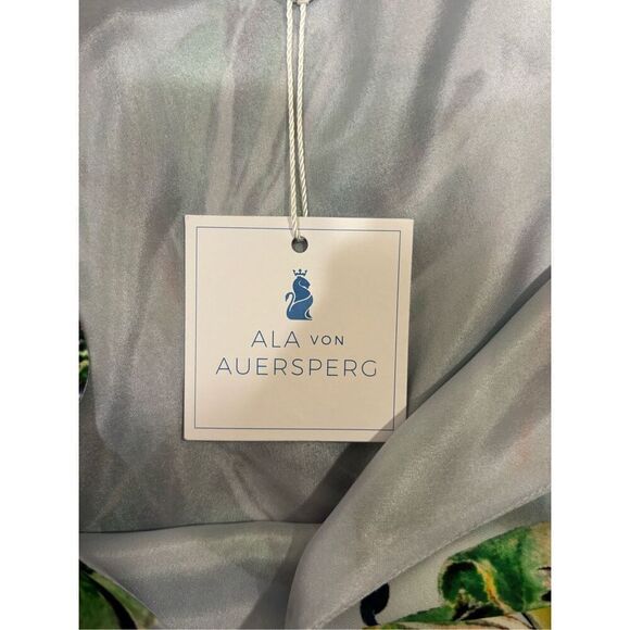 Ala von Auersperg Women's Leaf Print Silk Caftan Rita Dress Multicolor 2XL NWT - Picture 6 of 10